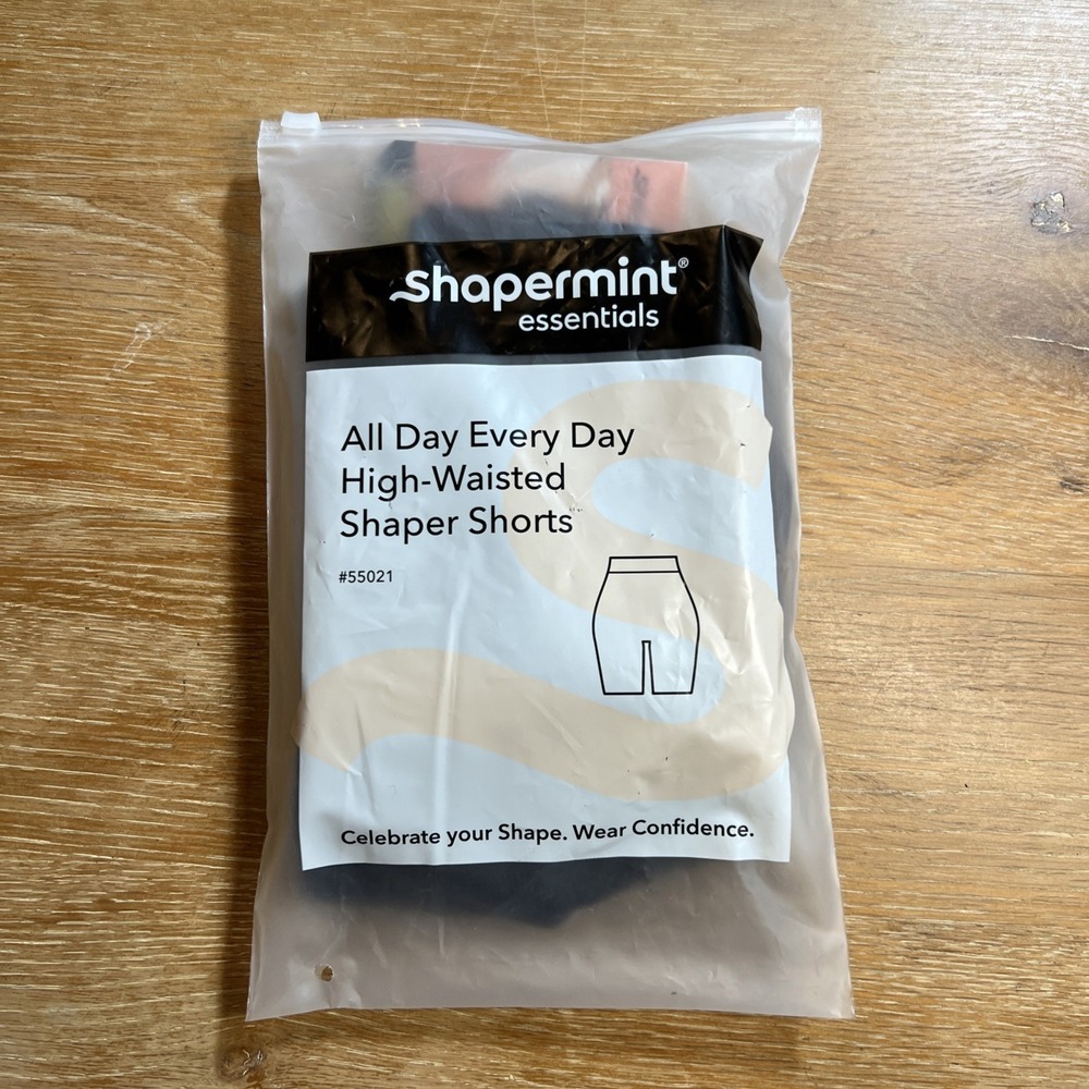 Shapermint Essentials All Day Every Day High Waisted Shaper Shorts Black M/L-NWT
